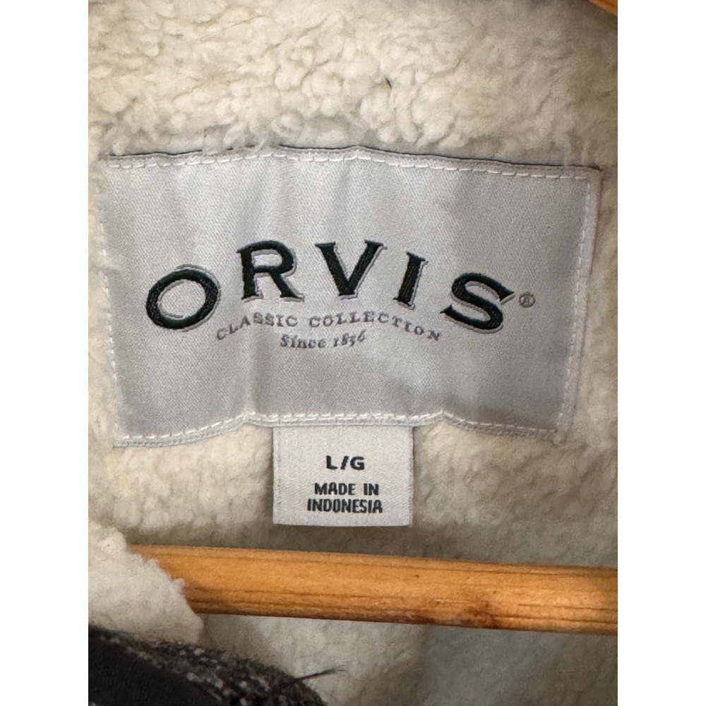 Orvis Classic Collection Large Sherpa Lined Quarter Zip Fleece Pullover Gray - Picture 4 of 5